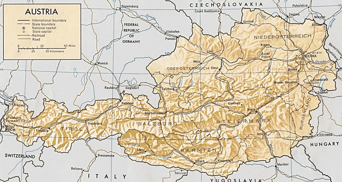 austria peta geografi