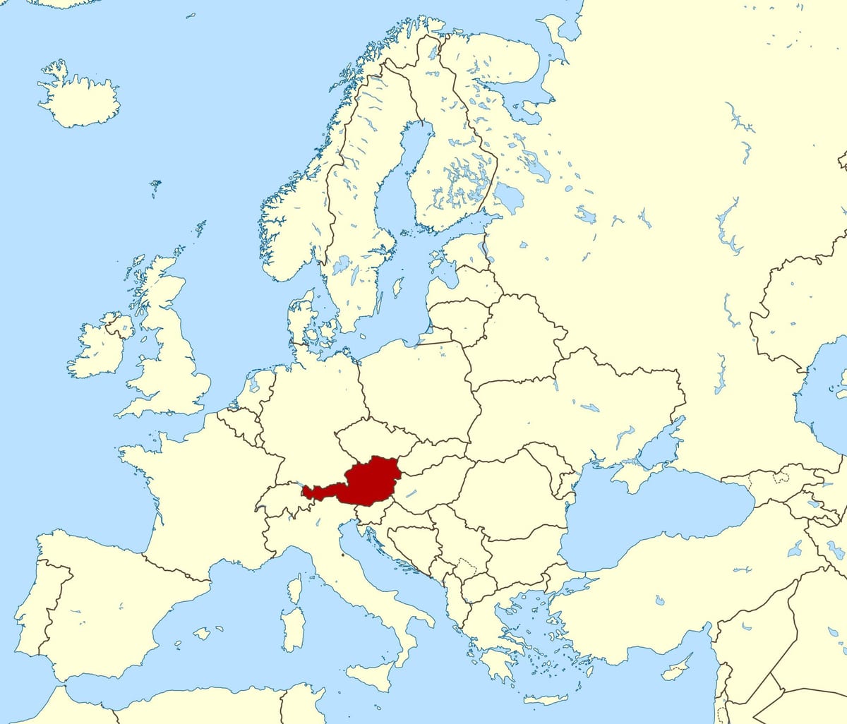 tunjukkan peta austria