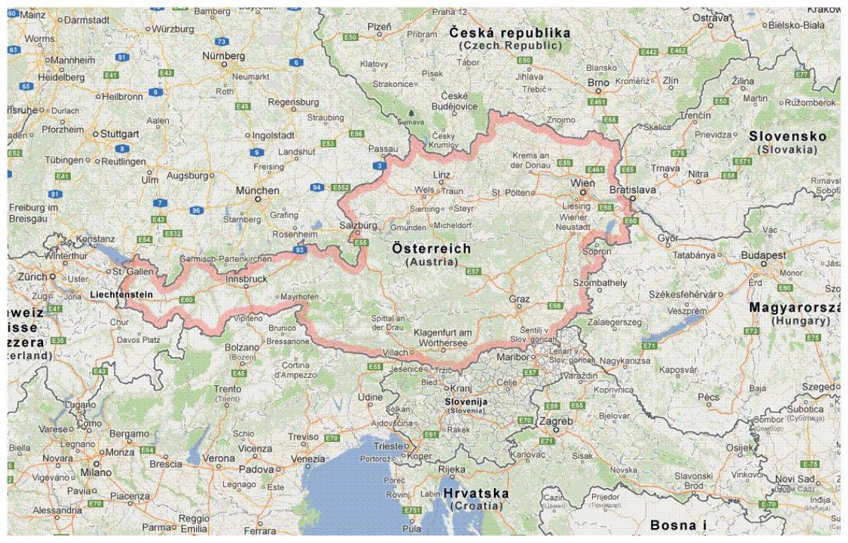 perbatasan austria peta
