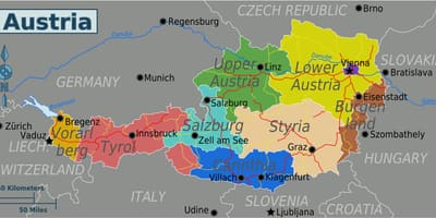 Peta negeri austria